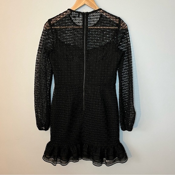 Bardot X Revolve Savannah Long Sleeve Carbon Black Lace Mini Dress Size Small - Picture 13 of 16